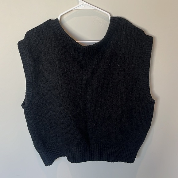 Old Navy Slouchy Layering Sweater Tank Vest Black Size L - Picture 8 of 8